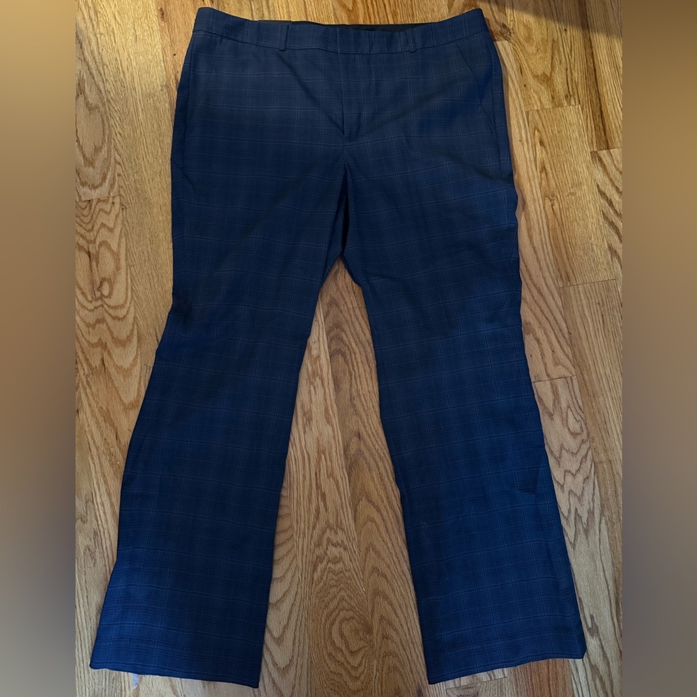 NWT Banana Republic Logan Blue Plaid Trousers